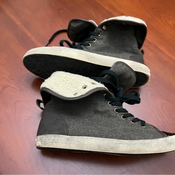 Sam Edelman hi /low top sneakers with faux shearing lining shoes size 7.5 - Picture 6 of 16